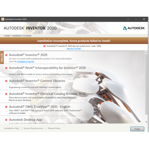 Устранение неисправностей с Autodesk Inventor
